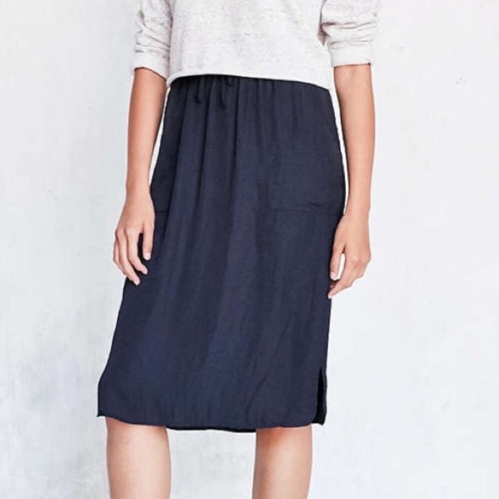 Urban Outfitters Silence + Noise Royal Blue Drawstring Midi Skirt Size Small
